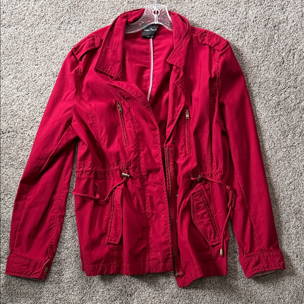 Chic Red Utility Jacket for Women